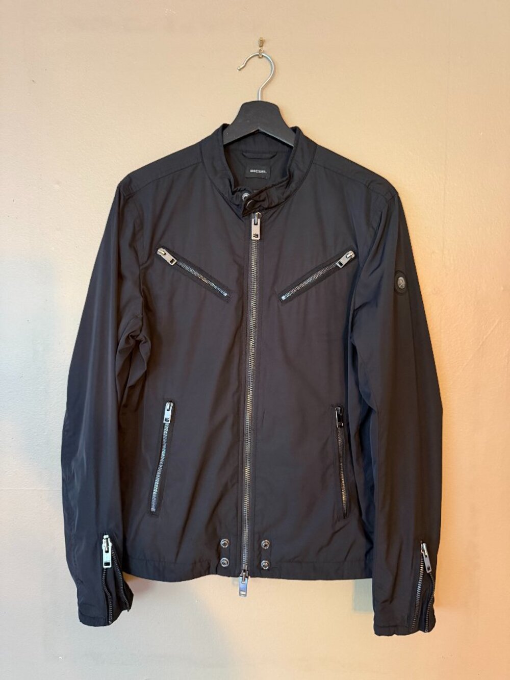 Diesel Black Moto Racer Zip Jacket Only The Brave Men's Medium